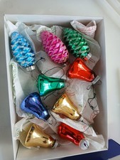 Box of Vintage Glass Baubles - Christmas Tree Decorations