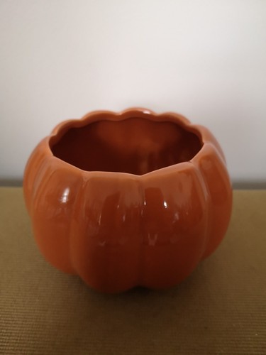 Pumpkin shaped small plant pot - pumpkin-shaped,