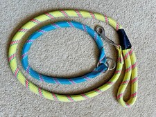 Dog Rope Lead Durable Strong With No Pull Rope Slip Collar In Vibrant Colours 