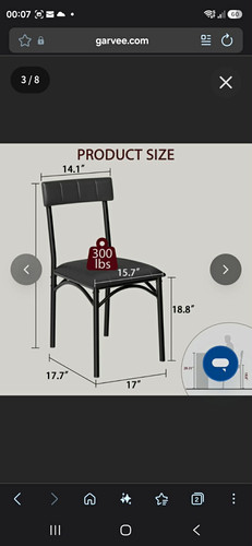 Garvee black dining chair - black,