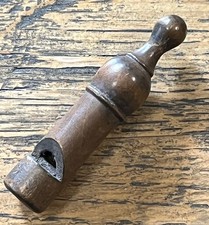 Beautiful Antique Turned Treen Wooden Whistle 62mm