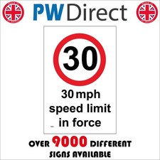 SIGN 30 MPH Speed Limit In