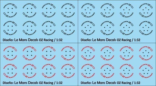 Decals wheels racing type - oz, 3