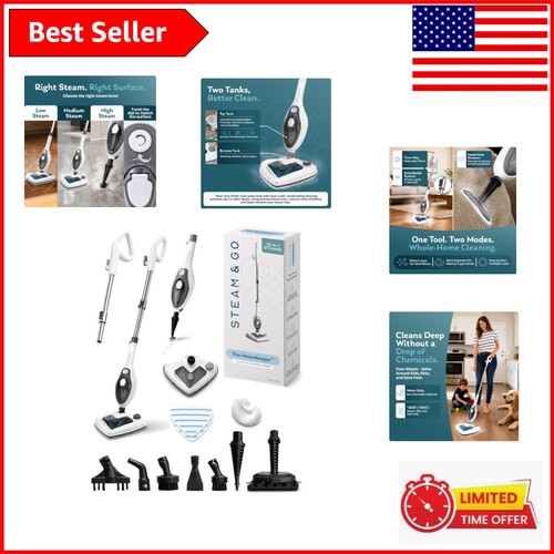 Versatile steam mop - 10-in-1,