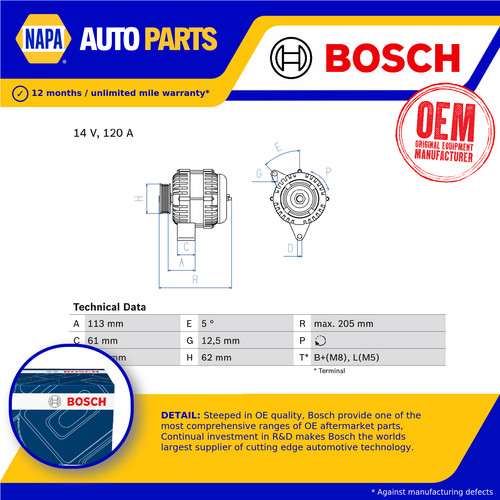 Alternator fits fiat - fits, bravo