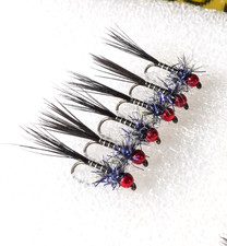 6 x Beaded  Straggle Nymph Fritz Pulling Buzzers Trout Buzzer Flies Size 10