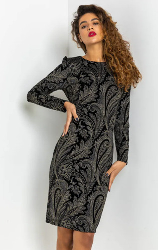 Roman black gold shimmer - black,
