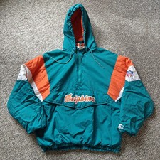 Starter NFL Miami Dolphins Pullover Jacket Vintage Pro Line Men's XL