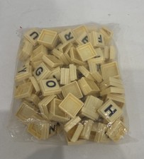 Scrabble Original bulk Spare Tiles Black Letters good condition plastic tiles ++