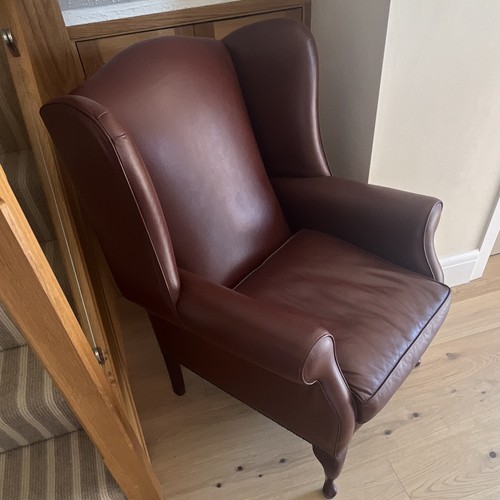 Brown leather wingback - leather,