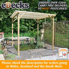 Ex Display Rustic Rose Pergola Pressure Treated 2.4m x 2.4m