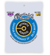 Martin MA175PK3 Custom Light 11-52 80/20 Bronze Acoustic Guitar Strings 3 Pack