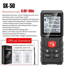 Laser Distance Meter 50M/165ft，Handle Digital IP54 Shockproof Laser Measure UK