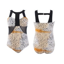 Sexy One Piece Swimsuit Leopard Monokini with Mesh Plus Size UK 10-18 8073