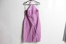 Vintage OASIS Snakeskin Print Y2K Halter Neck PVC Dress Pink - Size 16 (B8)