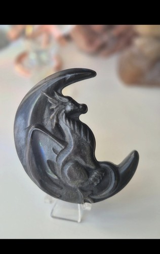 Silver obsidian dragon moon - silver,