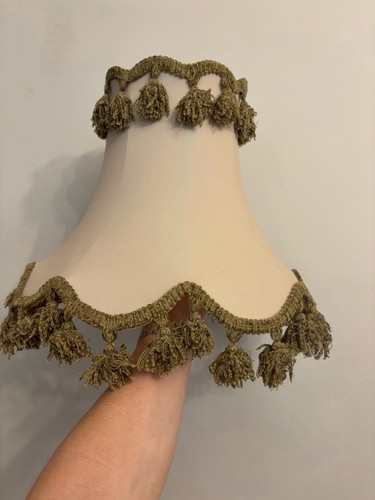 Vintage cream bell lampshade - vintage,