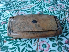 Antique Georgian Treen Snuff Box, Blank Cartouche, Early 19th Century