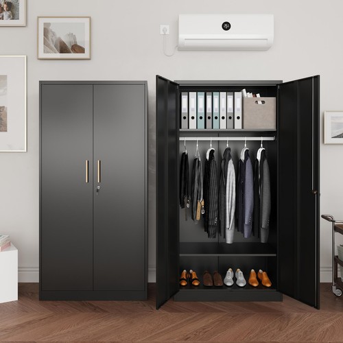 Lockable metal wardrobe - metal,