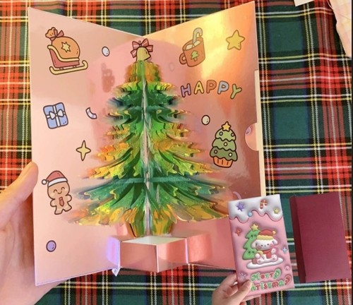 Christmas tree greeting - 3d,