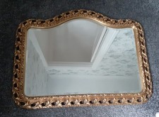VTG French Style Shaped Gilt Framed Bevelled Edge Mirror King Louis Style