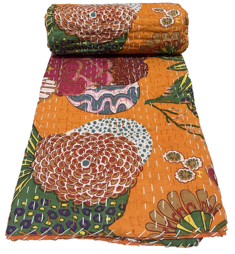 Indian kantha quilt - indian, bedspread