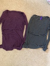 2 Seraphine long sleeved maternity nursing tops XS S 8 10 pregnancy feeding