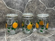 Lot Of 3 VTG Glass Jar