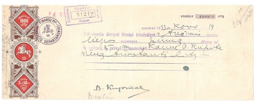 Lithuania vekselis 1000 litu - vekselis,