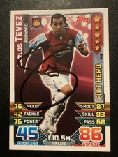 Signed carlos TevezWest Ham Football Match Attax Card