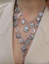 2 Silver Layered Necklaces -