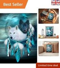 Plateau Wolf Cross Stitch Kit - 11CT Stamped Embroidery for Elegant Home Decor