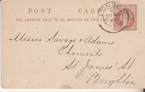 Postal card whitaker - ½d,