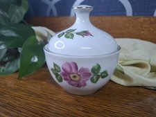 Vintage Porcelain Sugar Bowl  KAHLA  GDR East Germany Vintage Wild Rose Pattern