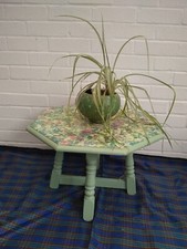 Hand painted decoupaged side