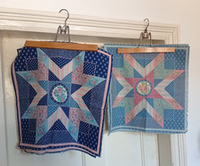 Vintage 90s Faux Patchwork Cushion Panels Quilt Craft Fabric Cottagecore x 6