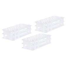 Pack of 3 Plastic Test Tube Rack Holder 40 Holes White for 20mm Test Tubes