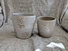 Indoor Plant pot set  speckled white