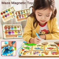 Wooden Material Montessori Magnetic Games Moving Bead Games  Sensory Play