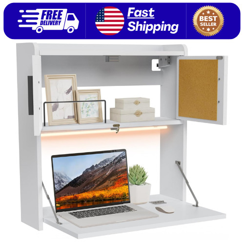 Wall mounted desk with - wall,