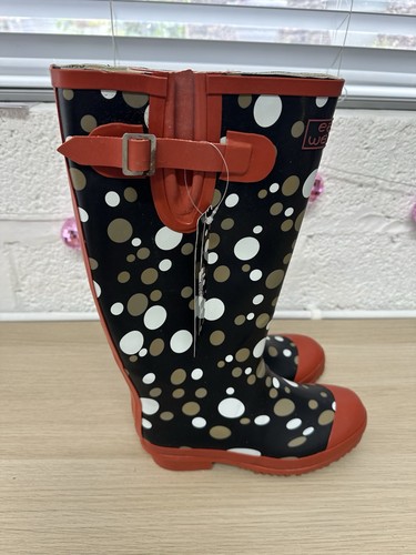 New easy wellies black spotty - easy,