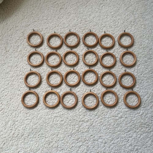 Wooden curtain pole rings - wooden, &