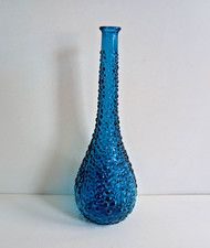 Vintage Blue Glass Genie Bottle - No Stopper