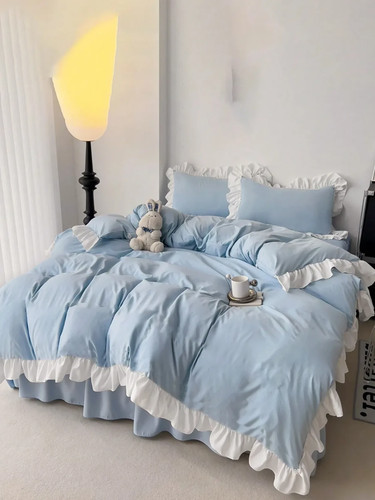 3pcs ruffle edge duvet - edge,
