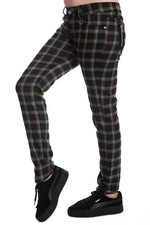 Green Tartan Check Skinny Punk