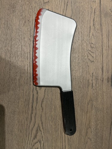 Blood stained butchers knife