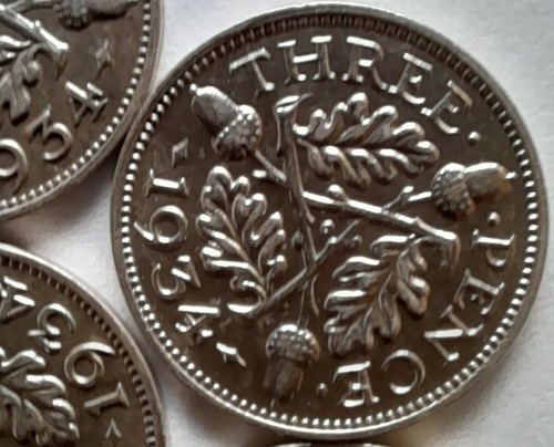 1934 silver threepence - 1934, 3d