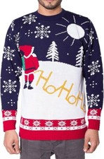 Mens Christmas Novelty Jumper XL - Xmas Rude Yellow Snow Ugly - Ho Ho Ho Noroze