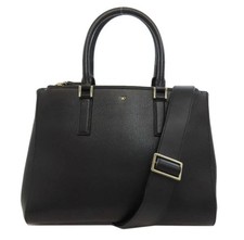 Anya Hindmarch Ebury 2Way Tote Bag Black A4 Shoulder Strap Rare New
