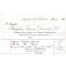 1883 Billhead, Groom, Daniels